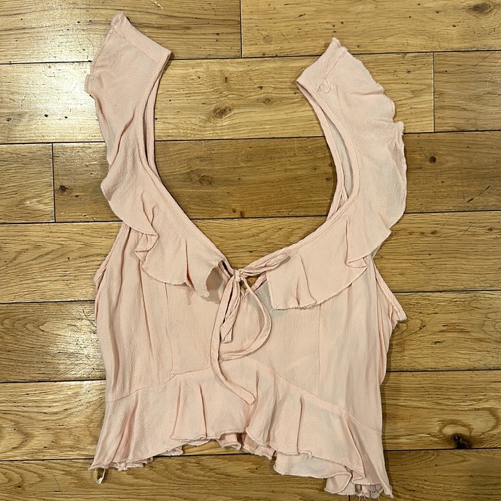 Pink babydoll crop top